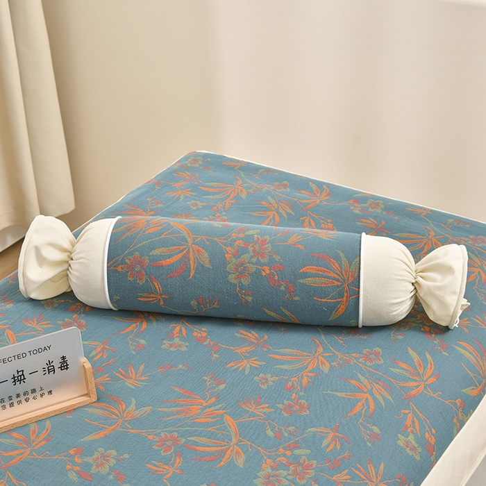 91家纺网 家纺一手货源 找家纺 不打烊家纺 2025新款全棉有氧双层纱羊毛尼美容床罩系列套件-叶繁枝茂 叶繁枝茂-灰色