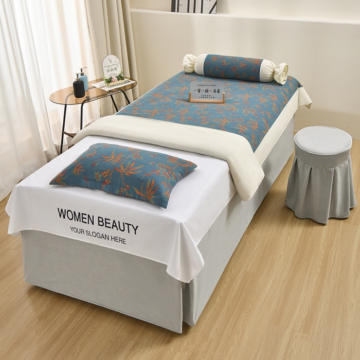 91家纺网 家纺一手货源 找家纺 （总）不打烊家纺 2025新款全棉有氧双层纱羊毛尼美容床罩系列套件-叶繁枝茂