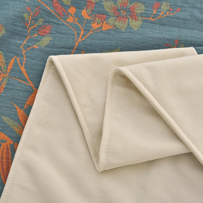 91家纺网 家纺一手货源 找家纺 不打烊家纺 2025新款全棉有氧双层纱羊毛尼美容床罩系列套件-叶繁枝茂 叶繁枝茂-灰色