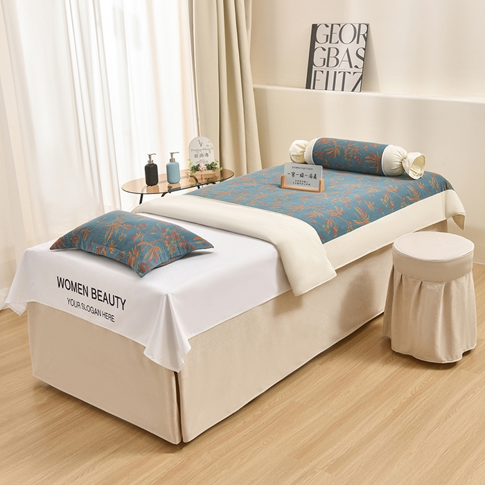 91家纺网 家纺一手货源 找家纺 不打烊家纺 2025新款全棉有氧双层纱羊毛尼美容床罩系列套件-叶繁枝茂 叶繁枝茂-卡其