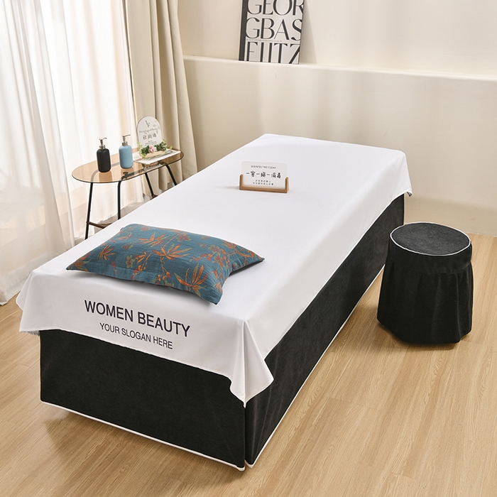 91家纺网 家纺一手货源 找家纺 不打烊家纺 2025新款全棉有氧双层纱羊毛尼美容床罩系列套件-叶繁枝茂 叶繁枝茂-黑色