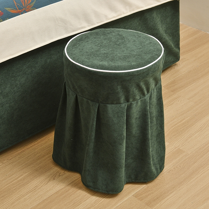 91家纺网 家纺一手货源 找家纺 不打烊家纺 2025新款全棉有氧双层纱羊毛尼美容床罩系列套件-叶繁枝茂 叶繁枝茂-墨绿