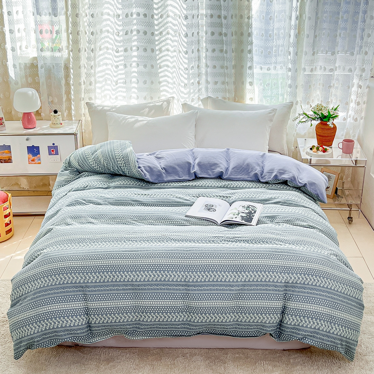 锦罗绣 2025新款全棉双层纱印花单被套（第二批） 原野