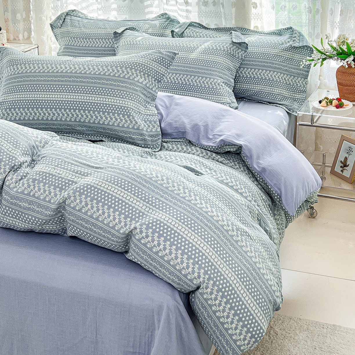 91家纺网 家纺一手货源 找家纺 锦罗绣 2025新款全棉双层纱印花单被套（第二批） 原野