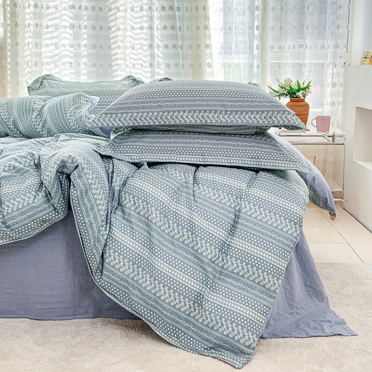 91家纺网 家纺一手货源 找家纺 锦罗绣 2025新款全棉双层纱印花单被套（第二批） 原野