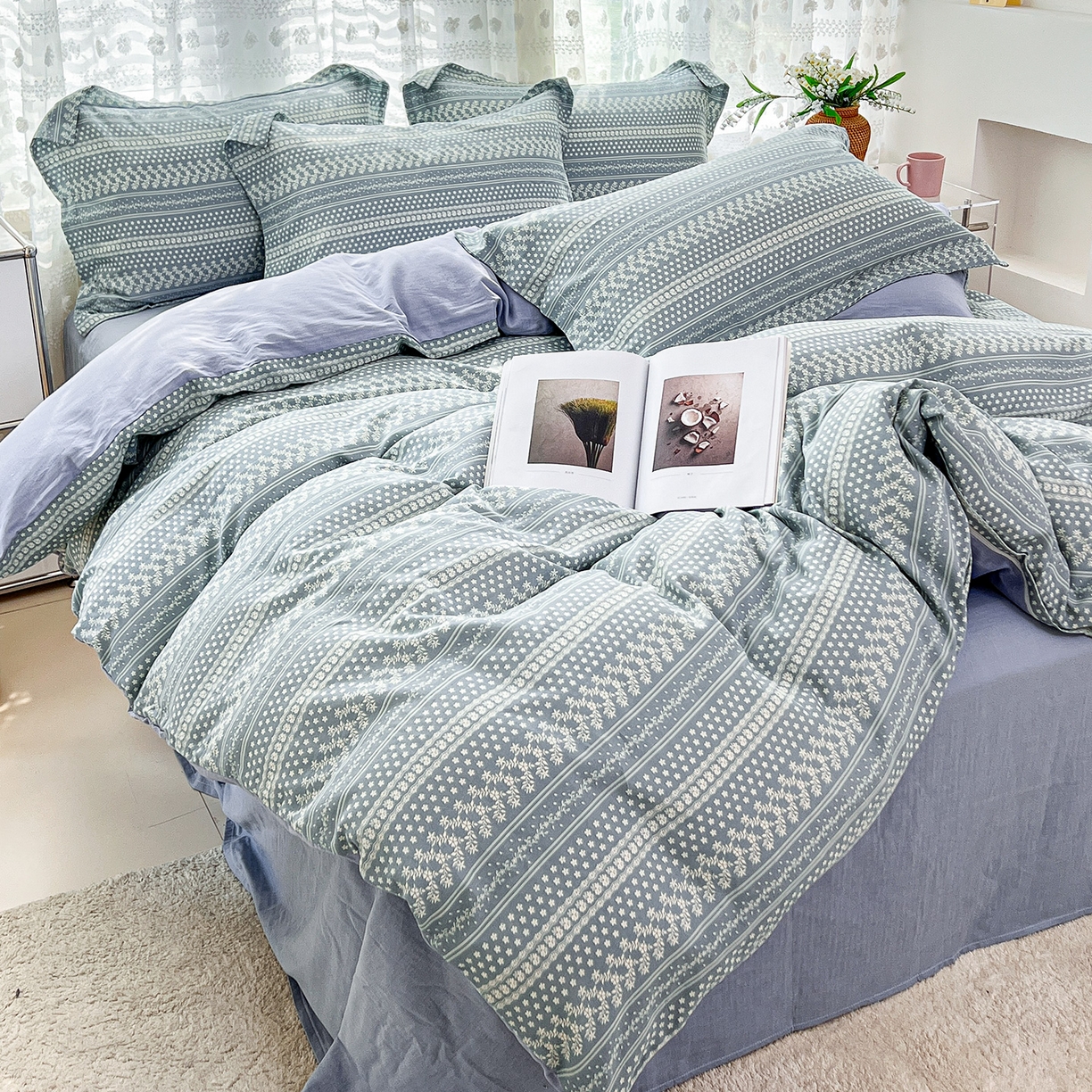 91家纺网 家纺一手货源 找家纺 锦罗绣 2025新款全棉双层纱印花单被套（第二批） 原野