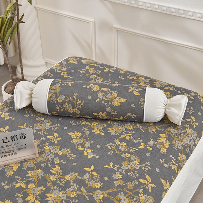 91家纺网 家纺一手货源 找家纺 （总）不打烊家纺 2025新款全棉有氧双层纱羊毛尼美容床罩系列套件-梅花颂