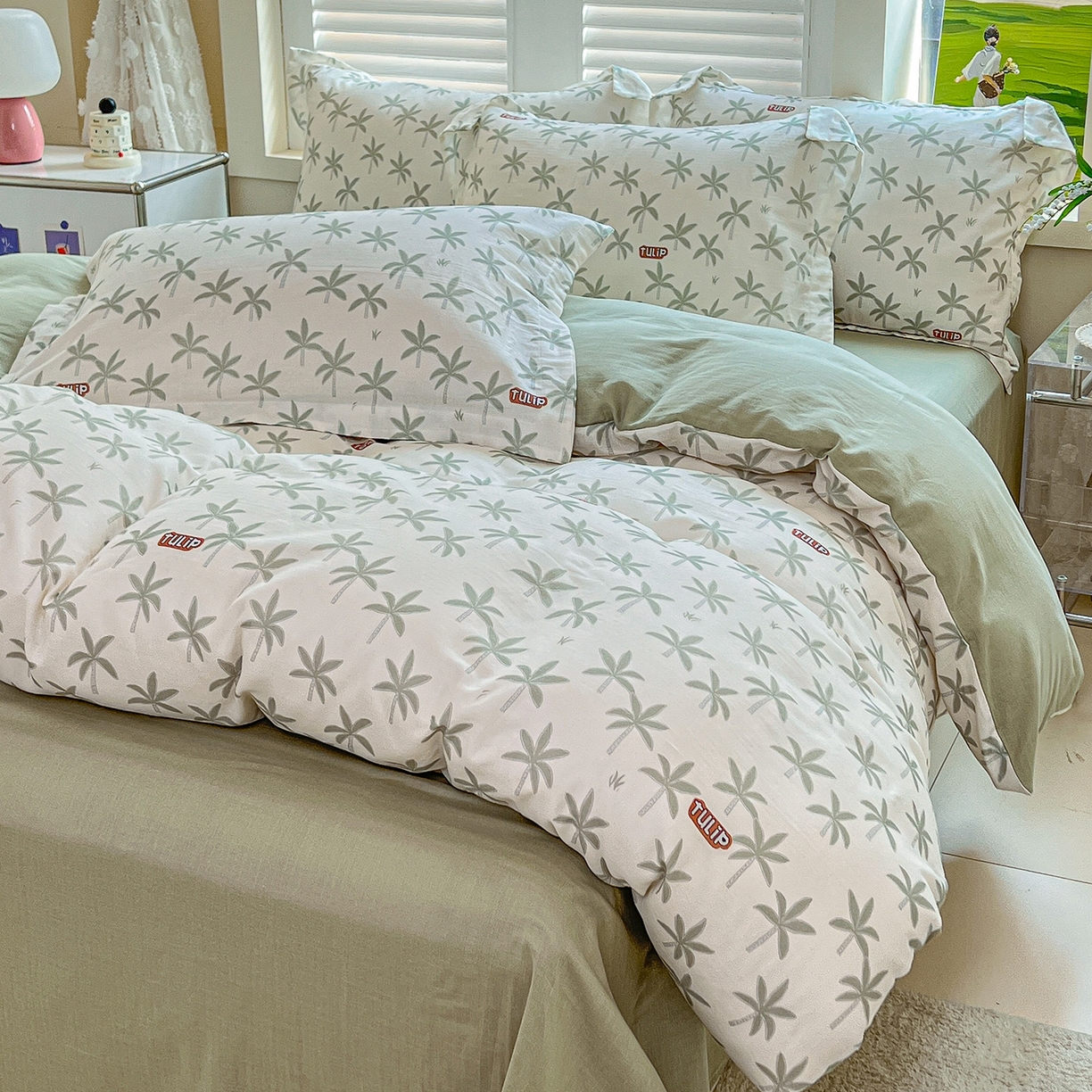 91家纺网 家纺一手货源 找家纺 锦罗绣 2025新款全棉双层纱印花单被套（第二批） 竹影