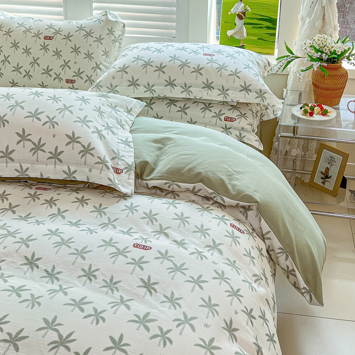 91家纺网 家纺一手货源 找家纺 锦罗绣 2025新款全棉双层纱印花单被套（第二批） 竹影