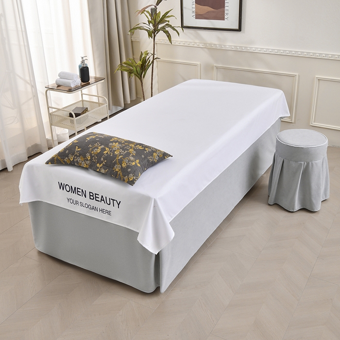 91家纺网 家纺一手货源 找家纺 不打烊家纺 2025新款全棉有氧双层纱羊毛尼美容床罩系列套件-梅花颂 梅花颂-灰色