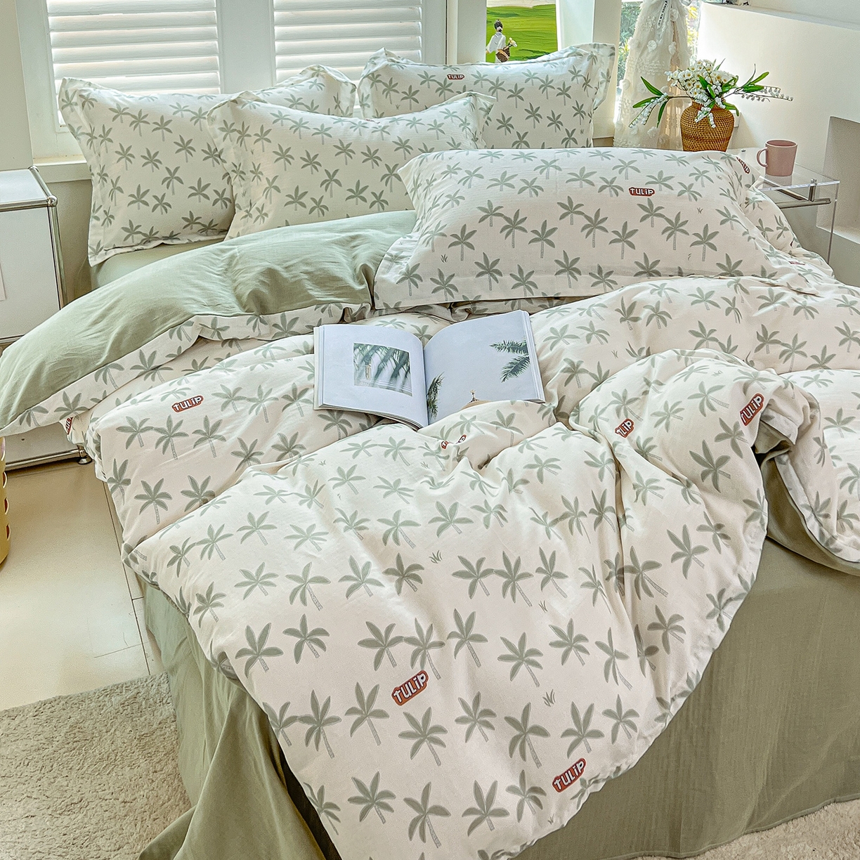 91家纺网 家纺一手货源 找家纺 锦罗绣 2025新款全棉双层纱印花单被套（第二批） 竹影