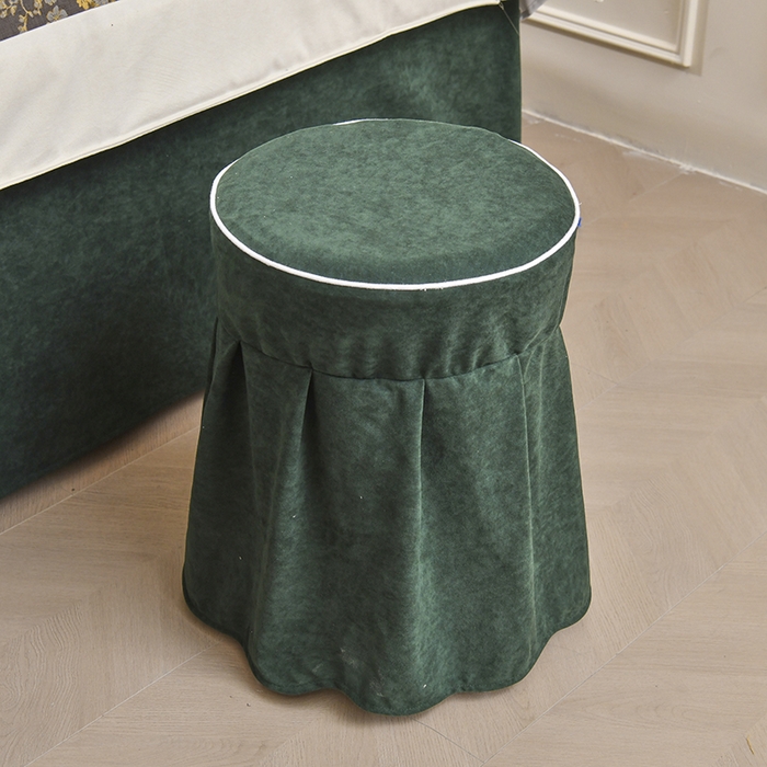 91家纺网 家纺一手货源 找家纺 不打烊家纺 2025新款全棉有氧双层纱羊毛尼美容床罩系列套件-梅花颂 梅花颂-墨绿