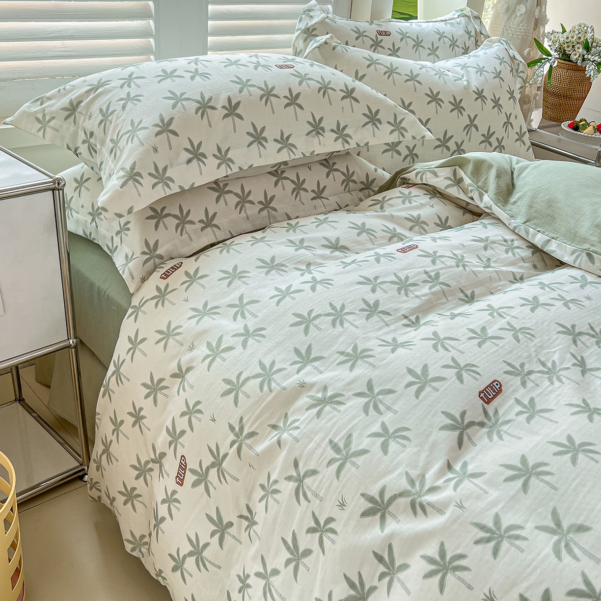 91家纺网 家纺一手货源 找家纺 锦罗绣 2025新款全棉双层纱印花单被套（第二批） 竹影