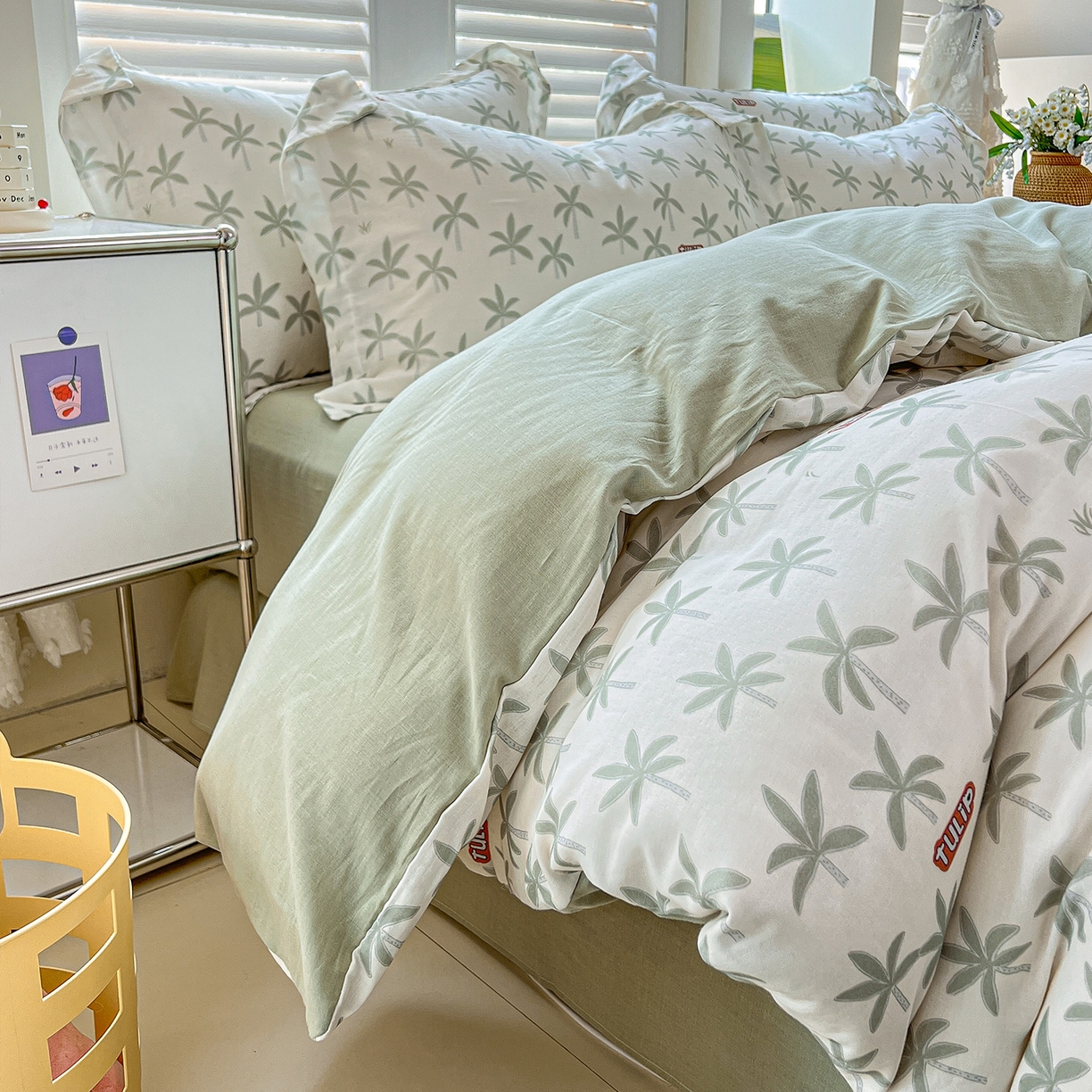 91家纺网 家纺一手货源 找家纺 锦罗绣 2025新款全棉双层纱印花单被套（第二批） 竹影