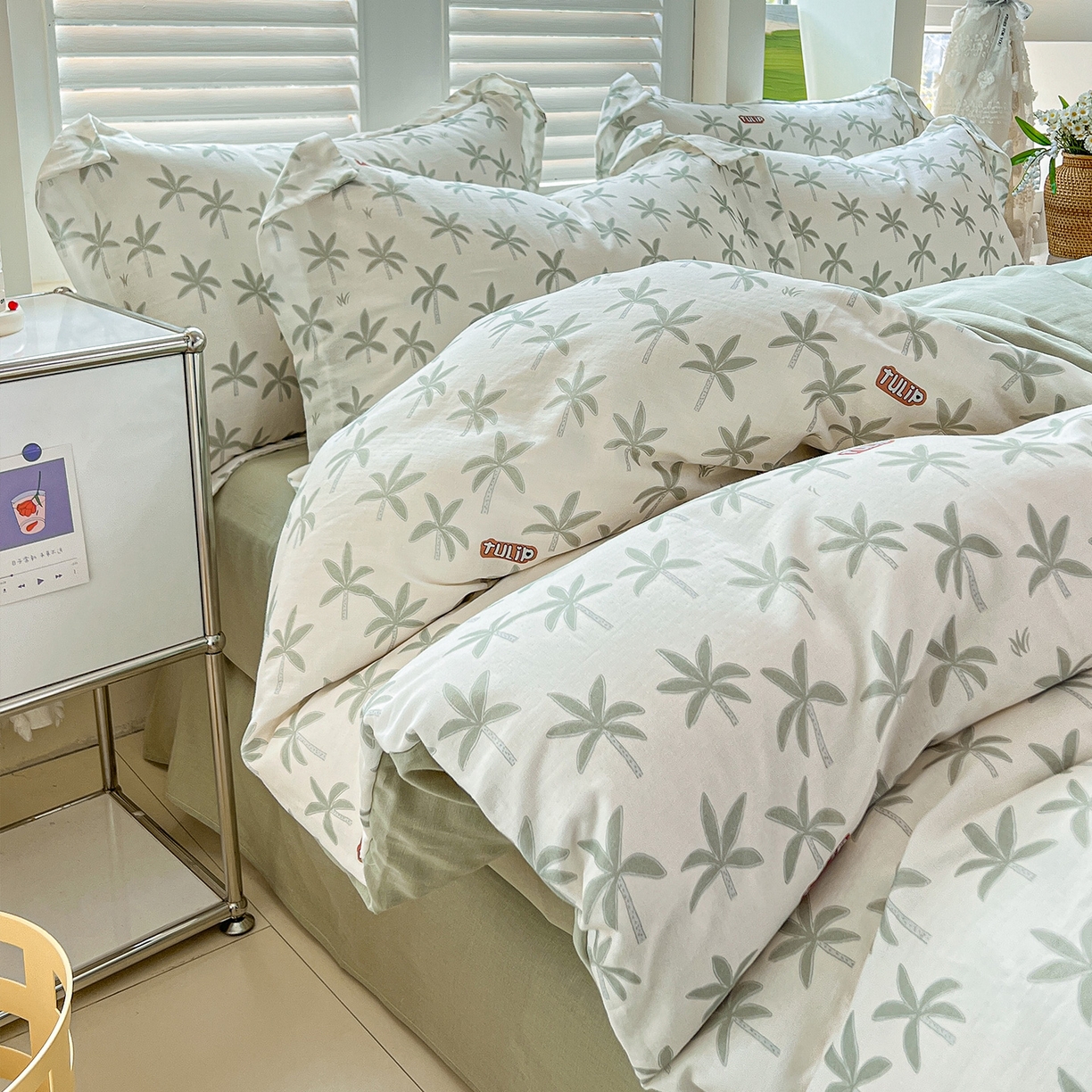 91家纺网 家纺一手货源 找家纺 锦罗绣 2025新款全棉双层纱印花单被套（第二批） 竹影