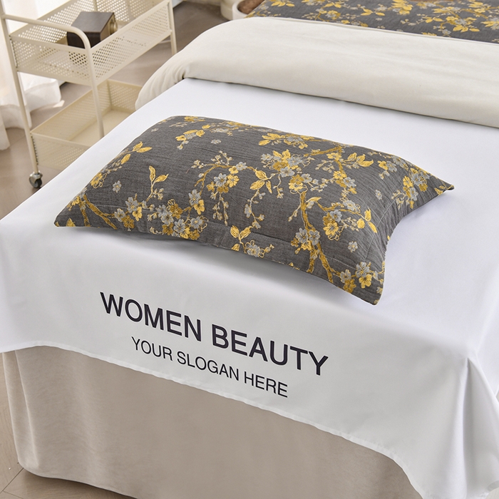 91家纺网 家纺一手货源 找家纺 不打烊家纺 2025新款全棉有氧双层纱羊毛尼美容床罩系列套件-梅花颂 梅花颂-卡其