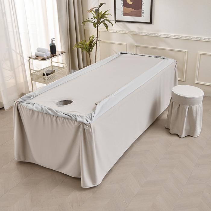 91家纺网 家纺一手货源 找家纺 不打烊家纺 2025新款全棉有氧双层纱羊毛尼美容床罩系列套件-梅花颂 梅花颂-卡其