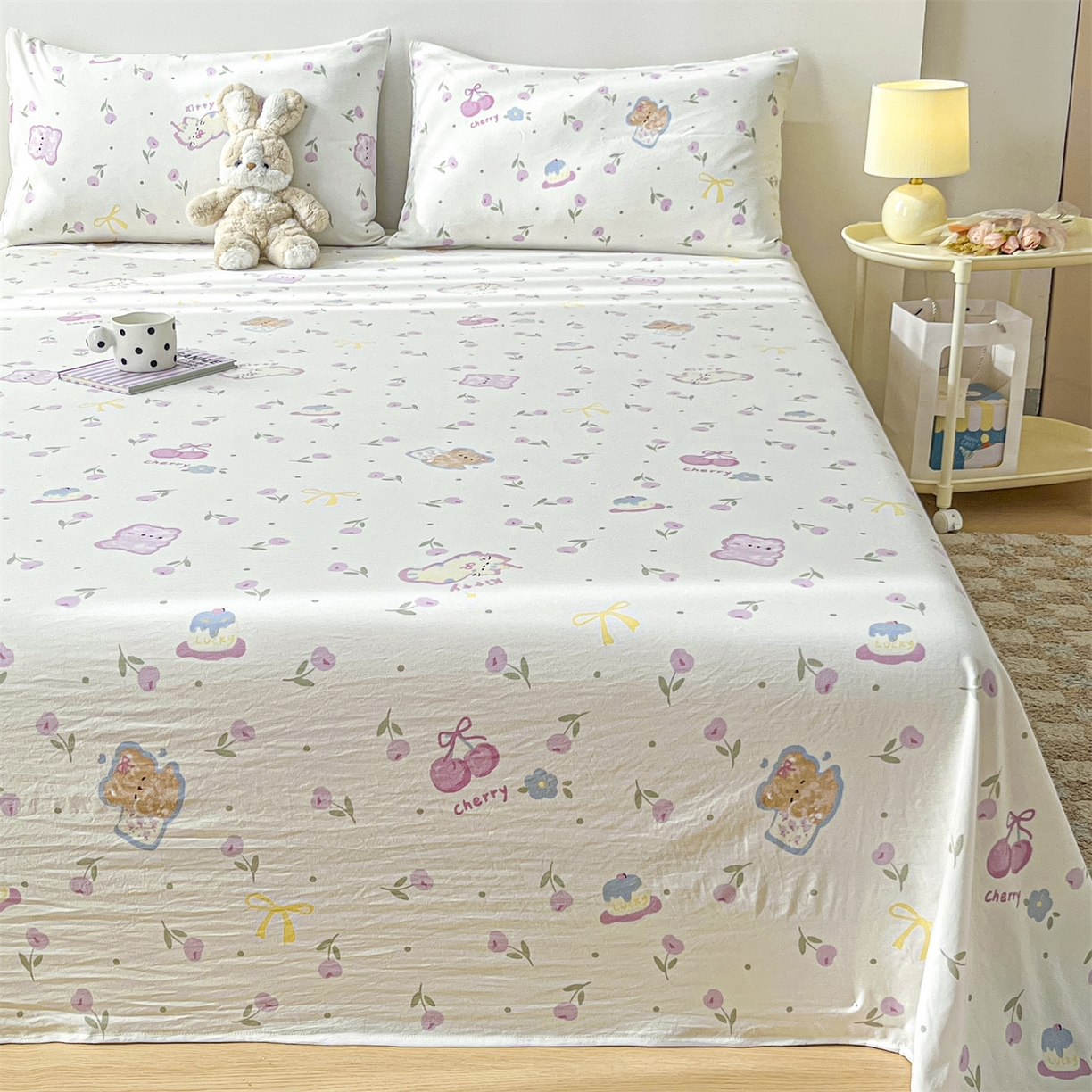 91家纺网 家纺一手货源 找家纺 （总）盛秋家纺 2025新款A类水洗棉卡通印花床单单品床单