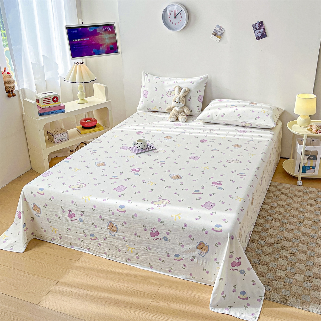 91家纺网 家纺一手货源 找家纺 （总）盛秋家纺 2025新款A类水洗棉卡通印花床单单品床单