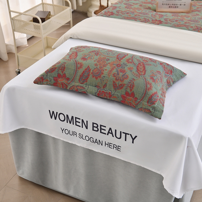 91家纺网 家纺一手货源 找家纺 不打烊家纺 2025新款全棉有氧双层纱羊毛尼美容床罩系列套件-美好旋律 美好旋律-灰色