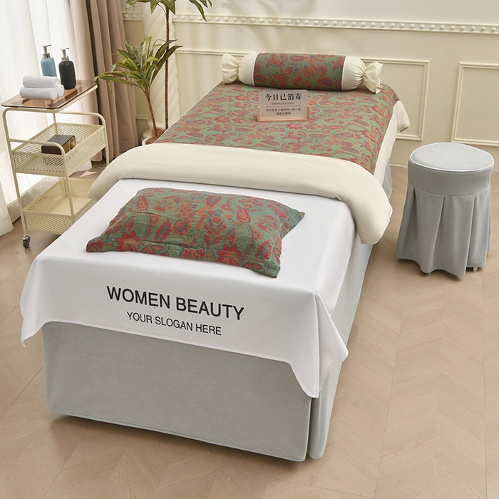 91家纺网 家纺一手货源 找家纺 （总）不打烊家纺 2025新款全棉有氧双层纱羊毛尼美容床罩系列套件-美好旋律