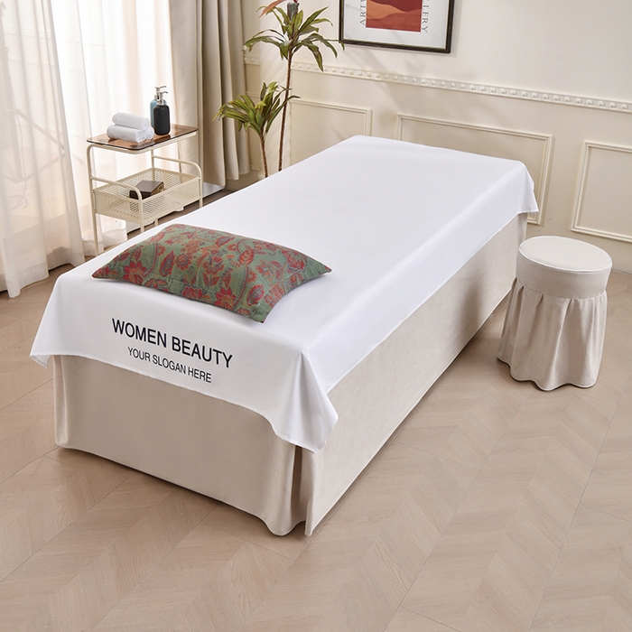 91家纺网 家纺一手货源 找家纺 不打烊家纺 2025新款全棉有氧双层纱羊毛尼美容床罩系列套件-美好旋律 美好旋律-卡其