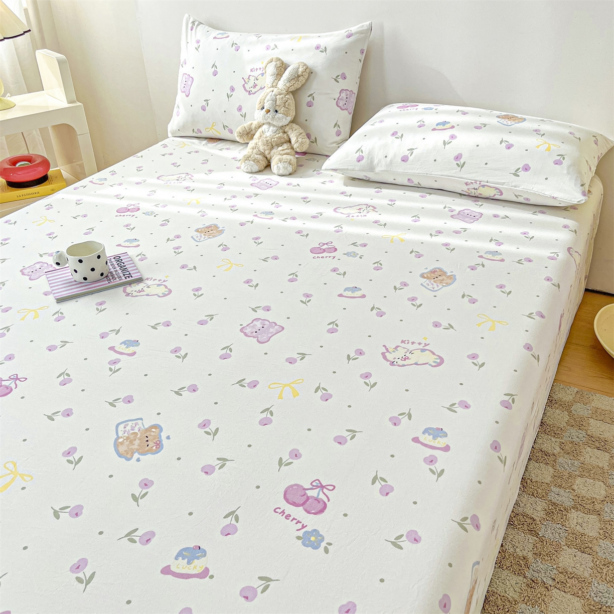 91家纺网 家纺一手货源 找家纺 （总）盛秋家纺 2025新款A类水洗棉卡通印花床单单品床单