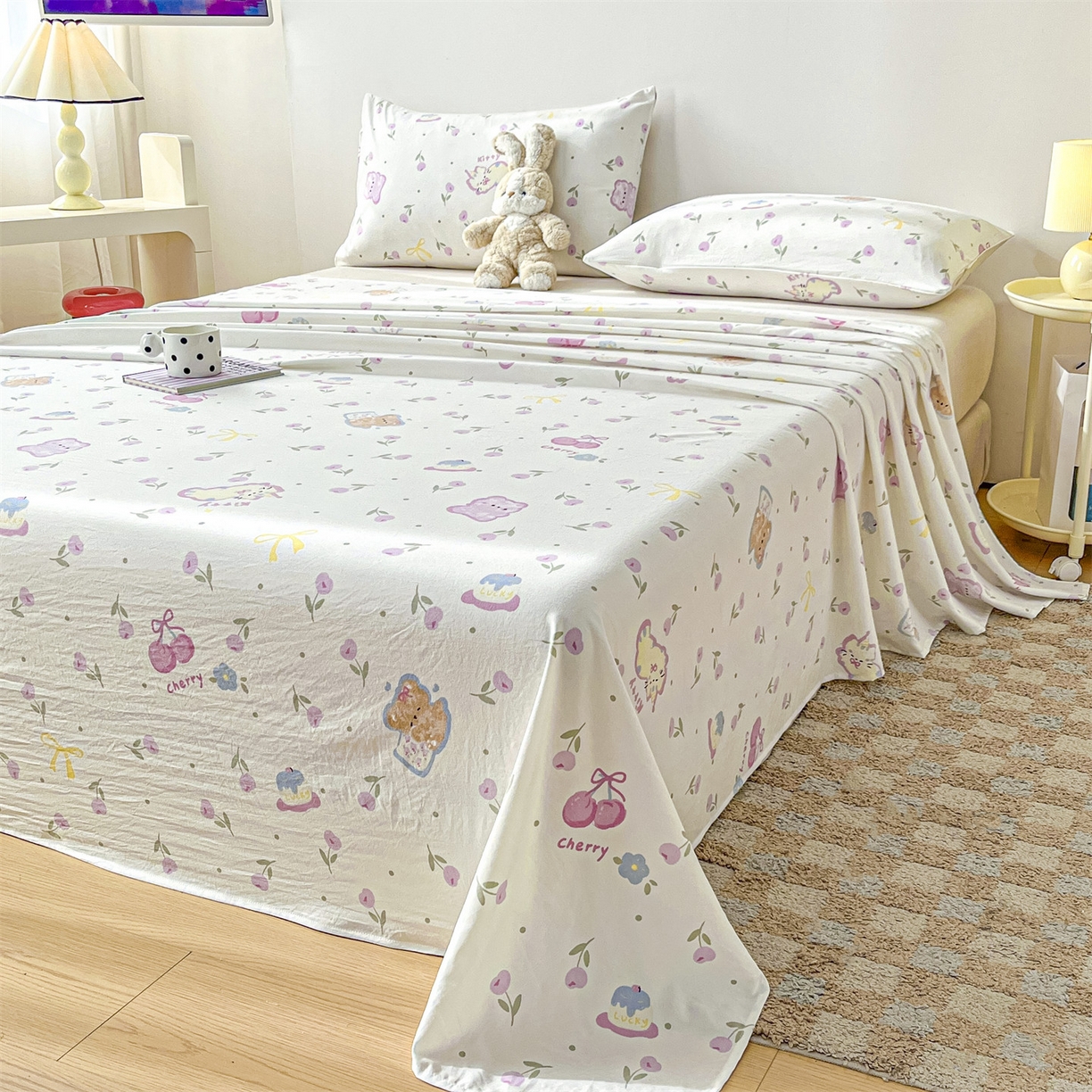 91家纺网 家纺一手货源 找家纺 （总）盛秋家纺 2025新款A类水洗棉卡通印花床单单品床单