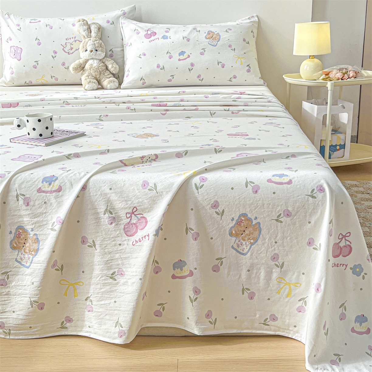 91家纺网 家纺一手货源 找家纺 （总）盛秋家纺 2025新款A类水洗棉卡通印花床单单品床单