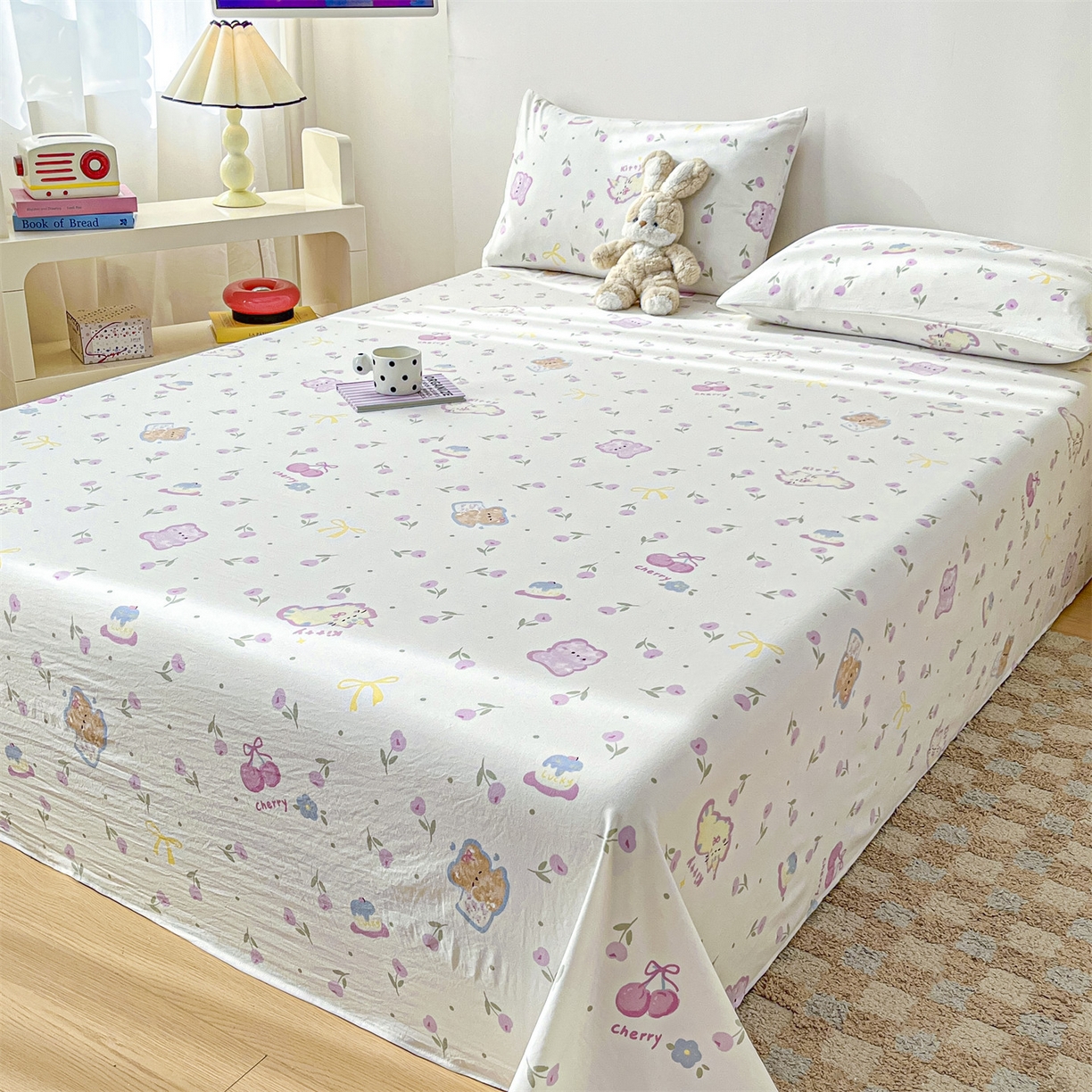 91家纺网 家纺一手货源 找家纺 （总）盛秋家纺 2025新款A类水洗棉卡通印花床单单品床单