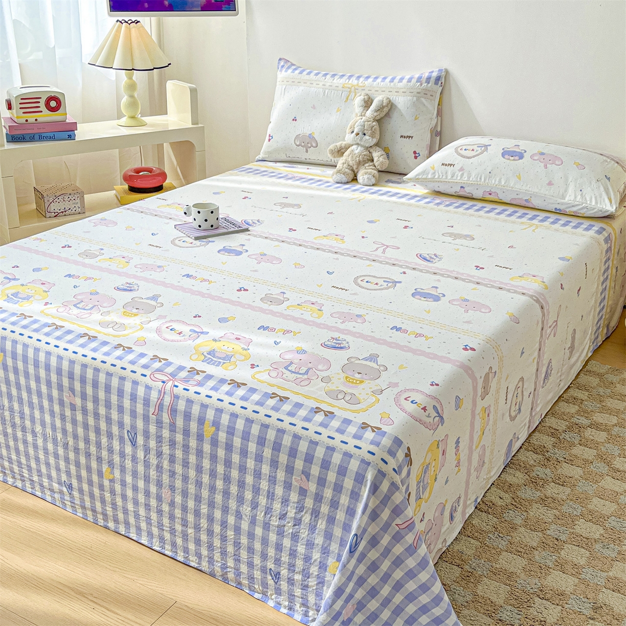 91家纺网 家纺一手货源 找家纺 （总）盛秋家纺 2025新款A类水洗棉卡通印花床单单品床单