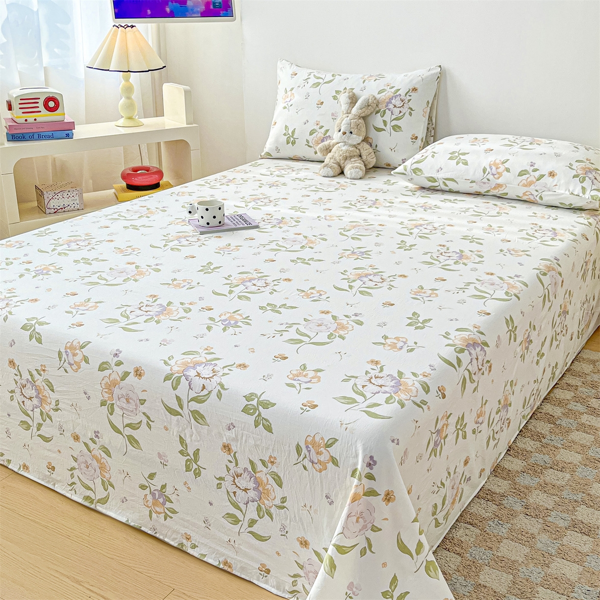 91家纺网 家纺一手货源 找家纺 （总）盛秋家纺 2025新款A类水洗棉卡通印花床单单品床单