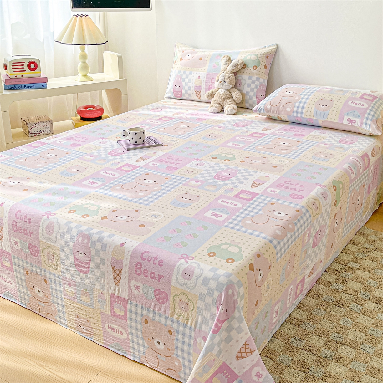 91家纺网 家纺一手货源 找家纺 （总）盛秋家纺 2025新款A类水洗棉卡通印花床单单品床单