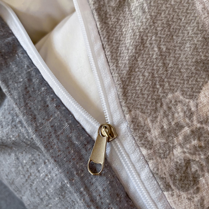 91家纺网 家纺一手货源 找家纺 大麦家纺 2025新款复古风高端提花水洗亚麻原麻四件套 海棠花开