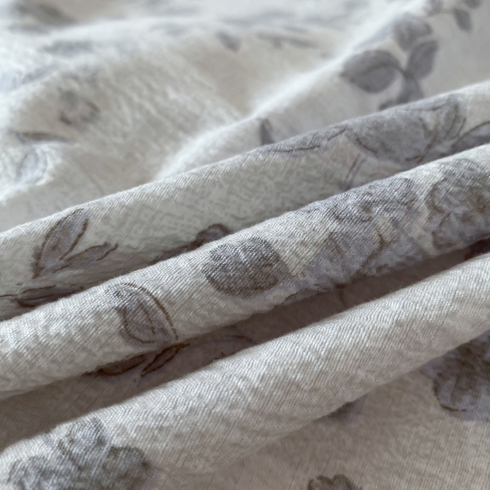 91家纺网 家纺一手货源 找家纺 大麦家纺 2025新款复古风高端提花水洗亚麻原麻四件套 花之舞