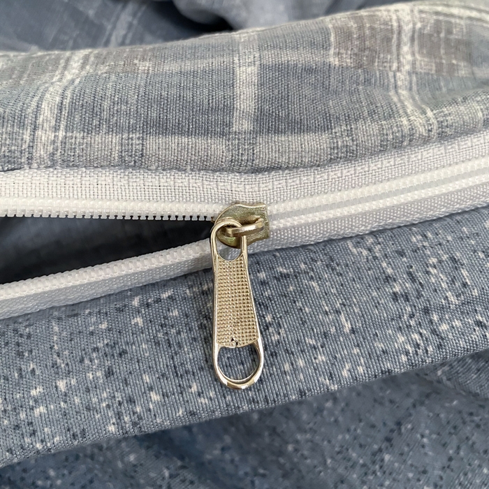 91家纺网 家纺一手货源 找家纺 大麦家纺 2025新款复古风高端提花水洗亚麻原麻四件套 简约线条