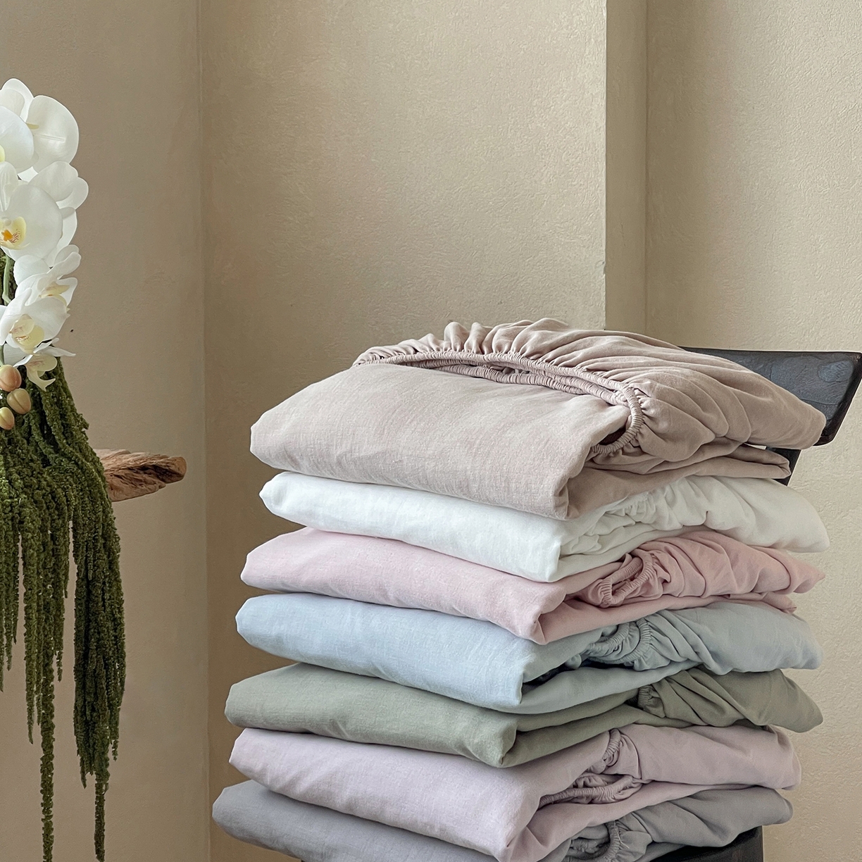 91家纺网 家纺一手货源 找家纺 三味舒屋 2025新款花边美学全棉双层纱单品单床笠 组合图仅供展示