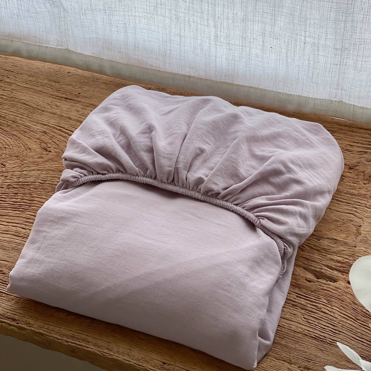 三味舒屋 2025新款花边美学全棉双层纱单品单床笠 香芋奶昔