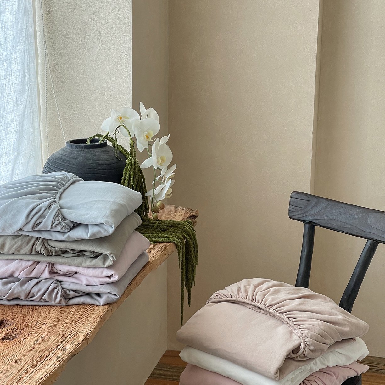 91家纺网 家纺一手货源 找家纺 三味舒屋 2025新款花边美学全棉双层纱单品单床笠 组合图仅供展示