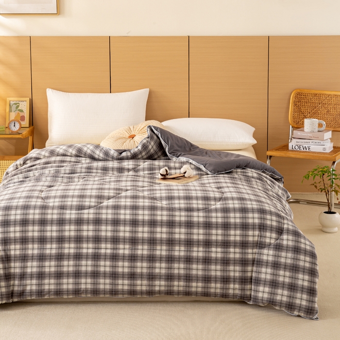 91家纺网 家纺一手货源 找家纺 美梦之都 2025新款全棉纯棉A类新疆棉花冬被被子被芯 灰中格