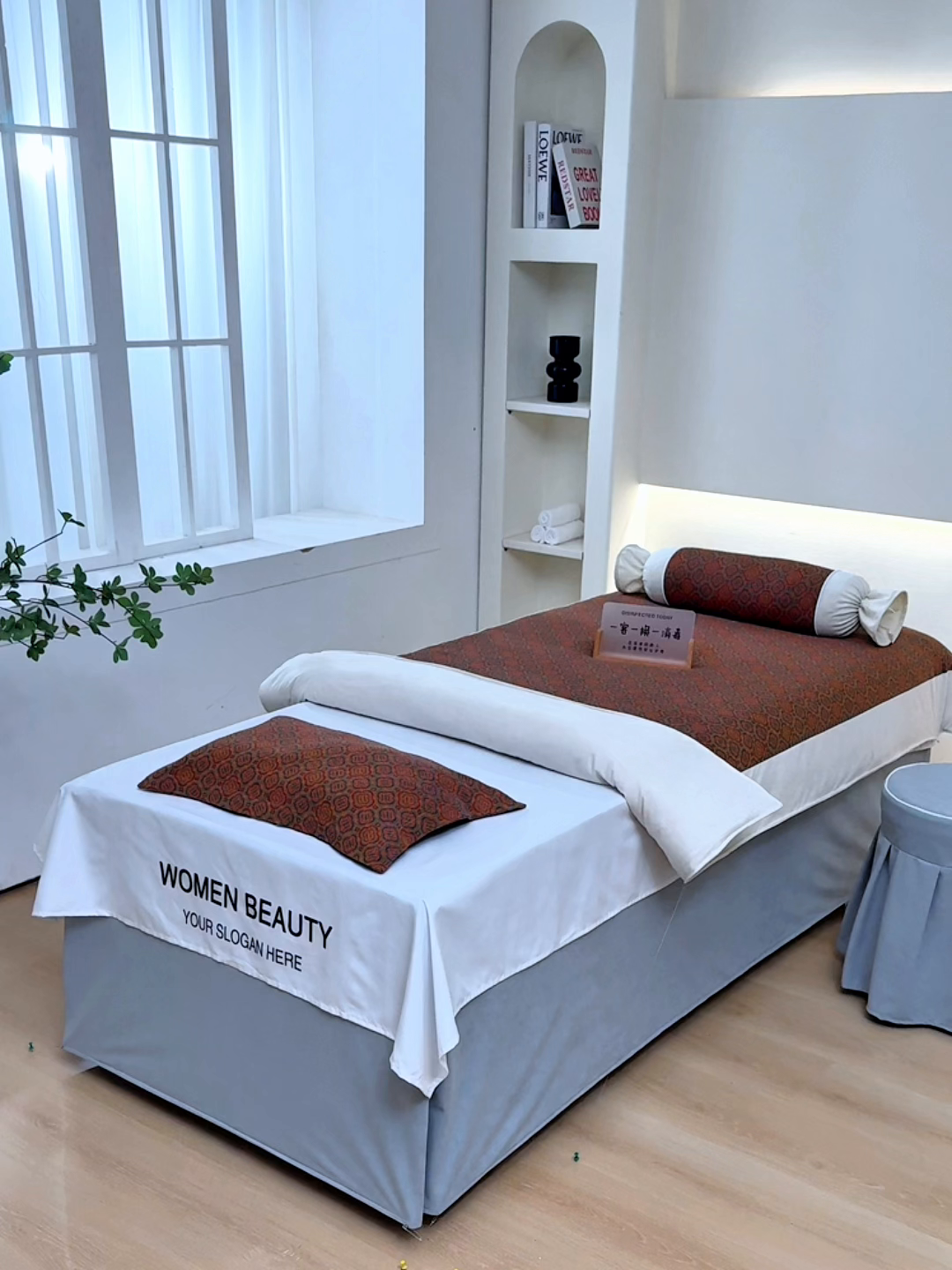 91家纺网 家纺一手货源 找家纺 （总）不打烊家纺 2025新款全棉有氧双层纱羊毛尼美容床罩系列套件-格伦