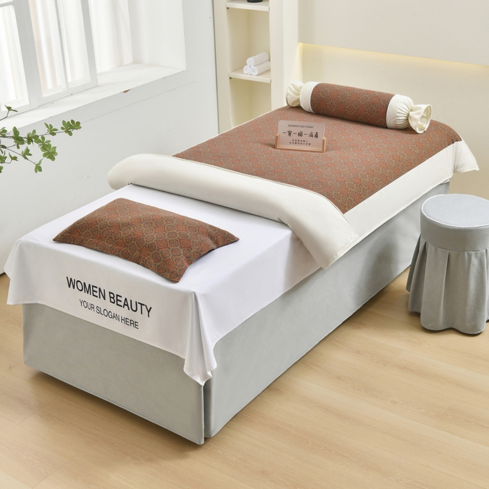 91家纺网 家纺一手货源 找家纺 （总）不打烊家纺 2025新款全棉有氧双层纱羊毛尼美容床罩系列套件-格伦