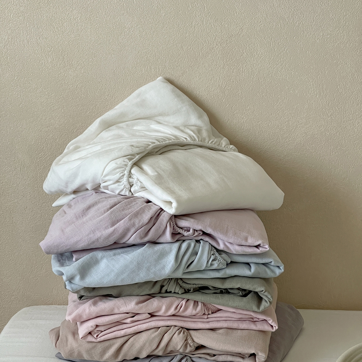 91家纺网 家纺一手货源 找家纺 三味舒屋 2025新款花边美学全棉双层纱单品单床笠 组合图仅供展示