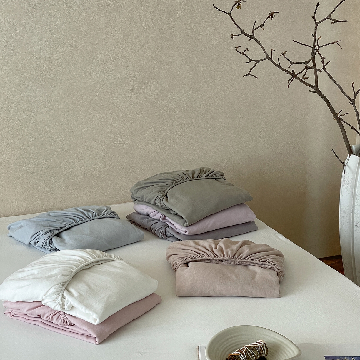 91家纺网 家纺一手货源 找家纺 三味舒屋 2025新款花边美学全棉双层纱单品单床笠 组合图仅供展示