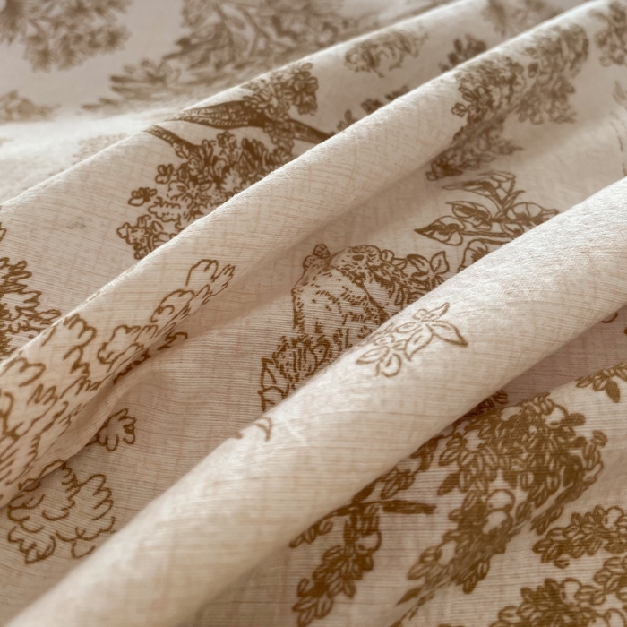 91家纺网 家纺一手货源 找家纺 大麦家纺 2025新款复古风高端提花水洗亚麻原麻四件套 陌上花开