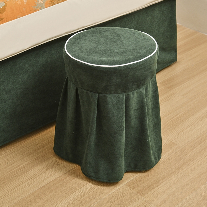 91家纺网 家纺一手货源 找家纺 不打烊家纺 2025新款全棉有氧双层纱羊毛尼美容床罩系列套件-蝶舞 蝶舞-墨绿