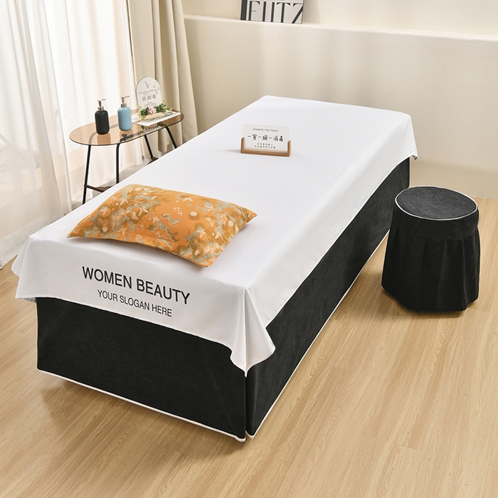 91家纺网 家纺一手货源 找家纺 不打烊家纺 2025新款全棉有氧双层纱羊毛尼美容床罩系列套件-蝶舞 蝶舞-黑色