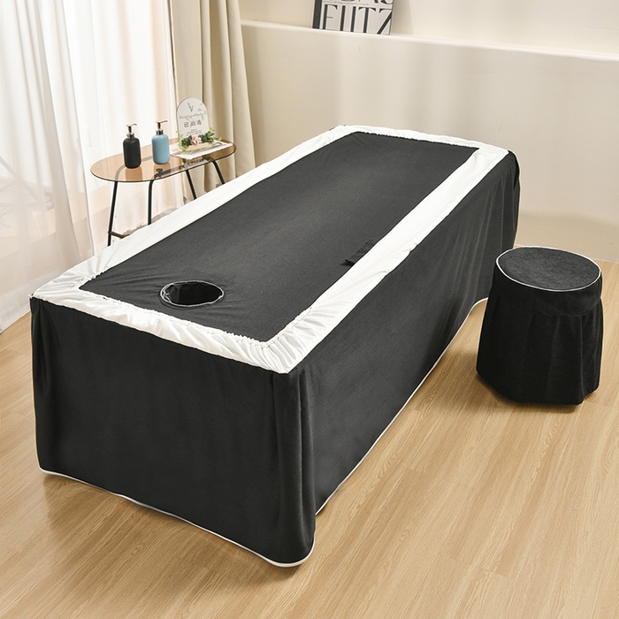 91家纺网 家纺一手货源 找家纺 不打烊家纺 2025新款全棉有氧双层纱羊毛尼美容床罩系列套件-蝶舞 蝶舞-黑色