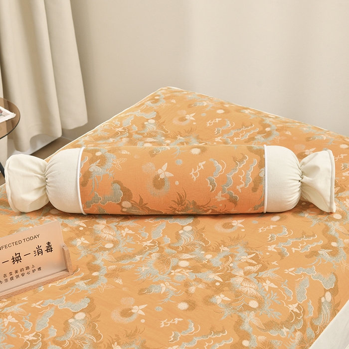 91家纺网 家纺一手货源 找家纺 不打烊家纺 2025新款全棉有氧双层纱羊毛尼美容床罩系列套件-蝶舞 蝶舞-灰色