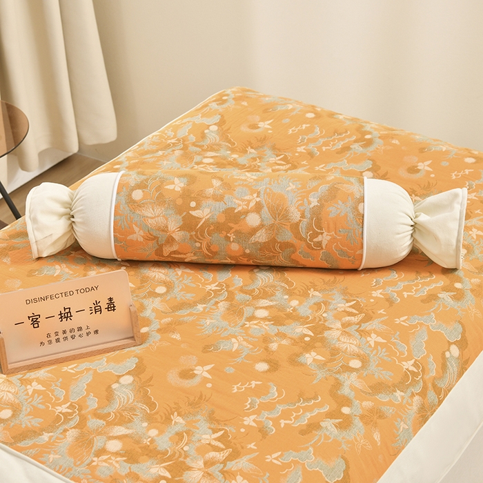 91家纺网 家纺一手货源 找家纺 （总）不打烊家纺 2025新款全棉有氧双层纱羊毛尼美容床罩系列套件-蝶舞